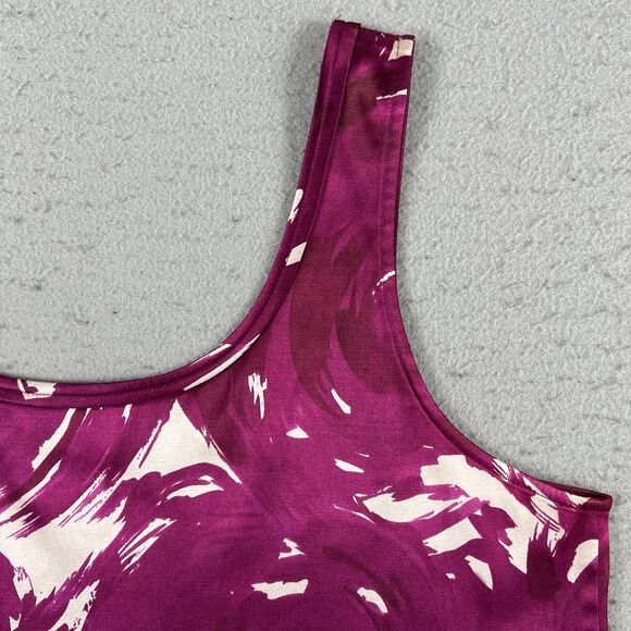 Theory Silk Blend Purple Floral Sleeveless Tank Top Women’s Size Small - Picture 12 of 16